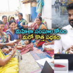 తెలంగాణ మహిళా సంఘాల సమావేశంలో పాల్గొంటున్న గ్రామీణ మహిళలు, మరోవైపు రాష్ట్ర ప్రభుత్వం మహిళల సంక్షేమంపై చర్చిస్తున్న సీఎం.
