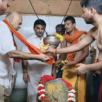 Devotees participating in Mahashivaratri special rituals at Gurujala Ramalingeswara Swamy Temple in Andhra Pradesh.