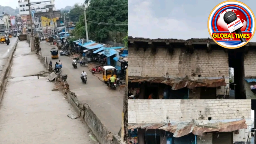 Adoni old bridge side wall collapse after heavy rains, raising safety concerns among residents